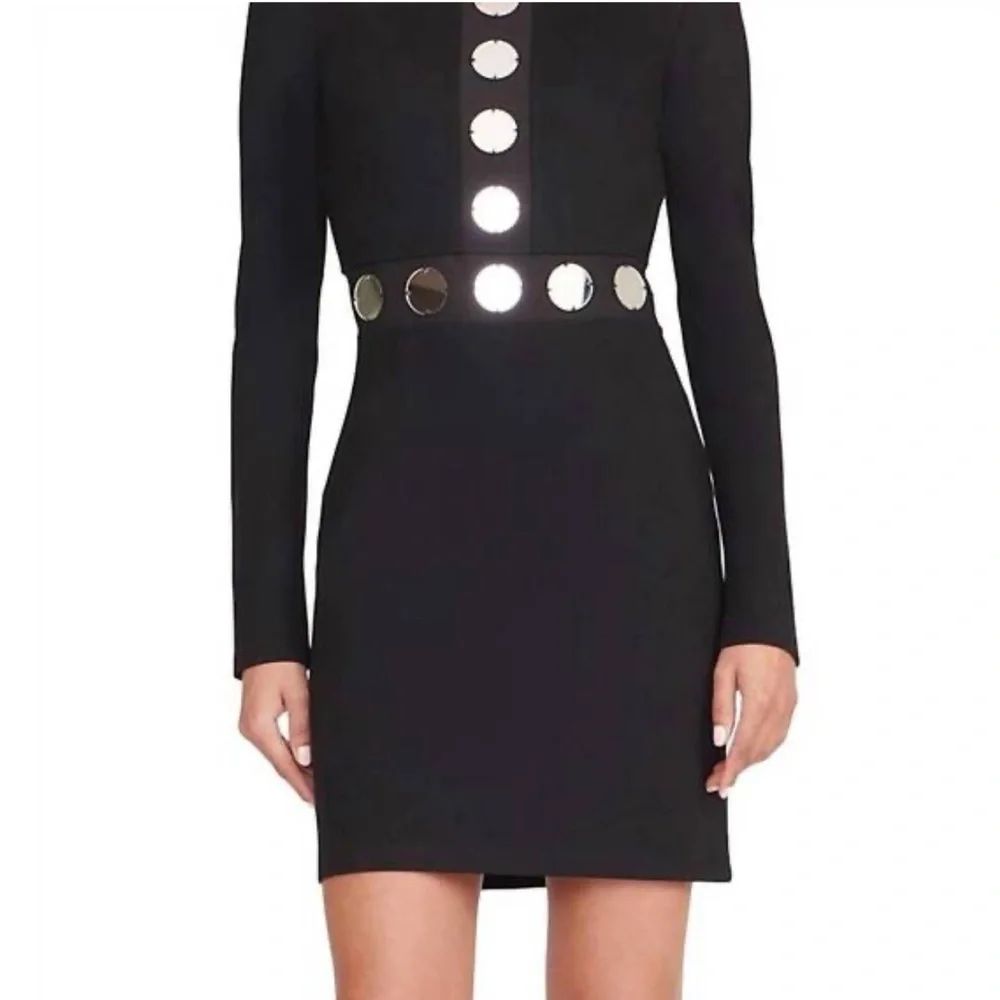New NWT STAUD Asher Mirror Minidress Black Sz L - Picture 4 of 12